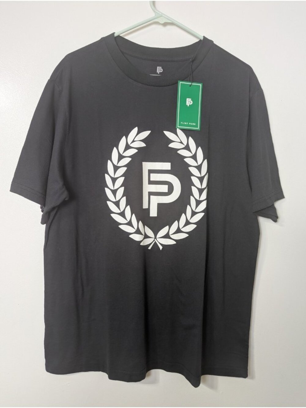 Flint Park Original Logo T-Shirt Black Mens Size Large NEW Organic Cotton Blend
